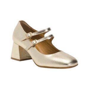 OROSCURO Platinum Made In Italy Leather Heeled Ballerina Shoes